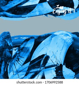 Vector background with artistic brush strokes. Abstract landscape painting for design. 