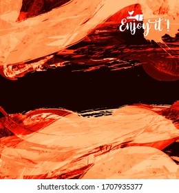 Vector background with artistic brush strokes. Abstract landscape painting for design. 