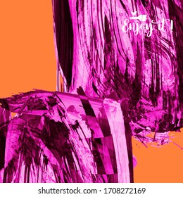 Fondo vectorial con pinceladas artísticas. Pintura paisajística abstracta para el diseño. 