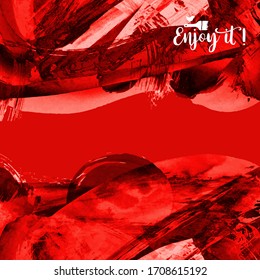 Vector background with artistic brush strokes. Abstract landscape painting for design. 
