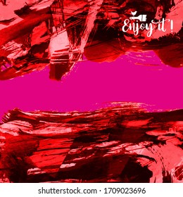 Vector background with artistic brush strokes. Abstract landscape painting for design. 
