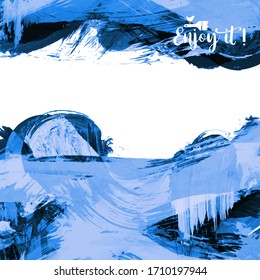 Vector background with artistic brush strokes. Abstract landscape painting for design. 