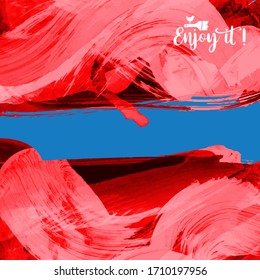 Fondo vectorial con pinceladas artísticas. Pintura paisajística abstracta para el diseño. 