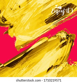 Vector background with artistic brush strokes. Abstract landscape painting for design. 