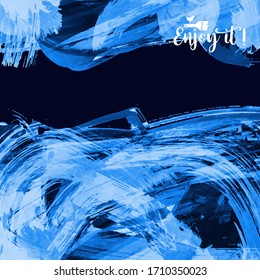 Vector background with artistic brush strokes. Abstract landscape painting for design. 
