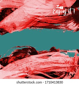 Vector background with artistic brush strokes. Abstract landscape painting for design. 