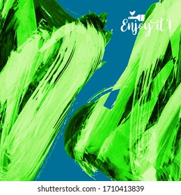 Vector background with artistic brush strokes. Abstract landscape painting for design. 
