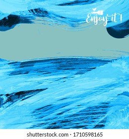 Vector background with artistic brush strokes. Abstract landscape painting for design. 