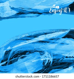 Vector background with artistic brush strokes. Abstract landscape painting for design. 