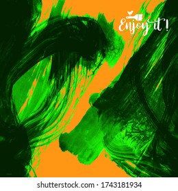 Vector background with artistic brush strokes. Abstract landscape painting for design. 