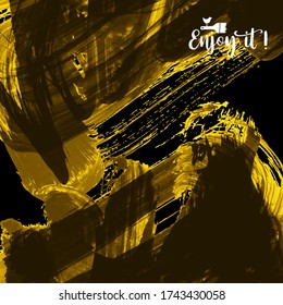 Vector background with artistic brush strokes. Abstract landscape painting for design. 