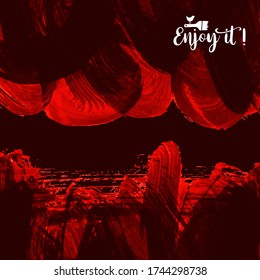 Vector background with artistic brush strokes. Abstract landscape painting for design. 