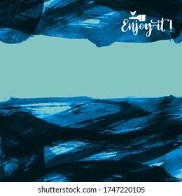 Vector background with artistic brush strokes. Abstract landscape painting for design. 