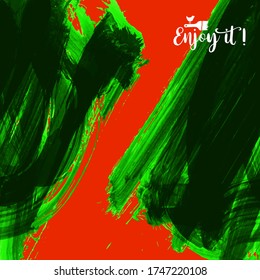 Vector background with artistic brush strokes. Abstract landscape painting for design. 