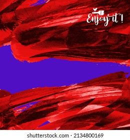 Vector background with artistic brush strokes. Abstract landscape painting for design. 