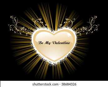 vector background with artistic design and heart frame