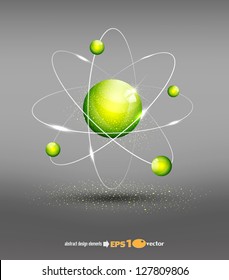 vector background with the atom