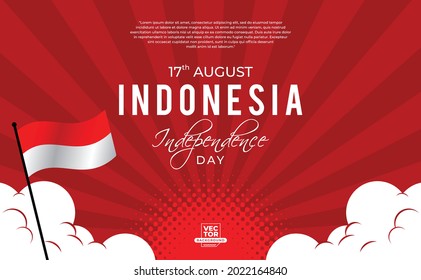 vector background August 17th Indonesia's independence day. starburst halftone graphic for design element