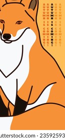 vector background of autumn is coming with a fox illustration object