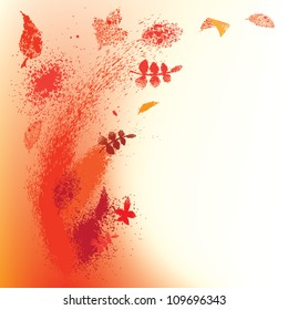 Vector background with autumn leaves