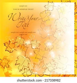 Vector background with autumn leaves and berries.