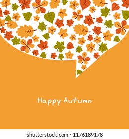 Vector background with autumn leaves. Happy autumn and harvest.
