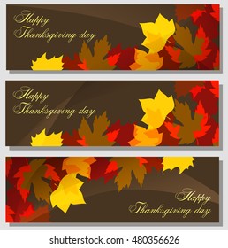 Vector background with autumn leaves on the day of Thanksgiving. The pattern with space for text. Flyer, booklet advertising and design. 