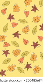 Vector background autumn leaves pattern nature plants