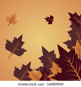 Vector Background With Autumn Leaves And Space For Text
