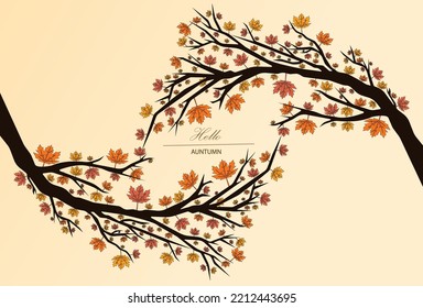 Vector background with autumn trees, red, orange, brown, yellow, can be used for posters, banners, flyers, invitations, websites or greeting cards. vector illustration