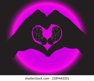 Vector background with baby silhouette, suitable for presentation backgrounds at school or about health, stickers and more
