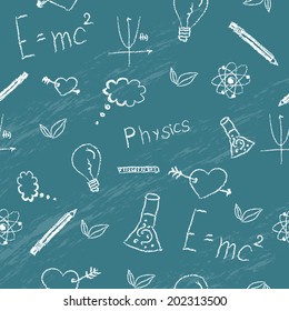 Vector background back to school on chalkboard 