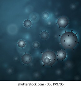 Vector background with the bacteria, the concept of medicine, science.