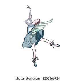 Vector background. Ballerina in dance.Beautiful ballerina posing and dancing