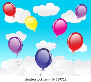 vector background with balloons.