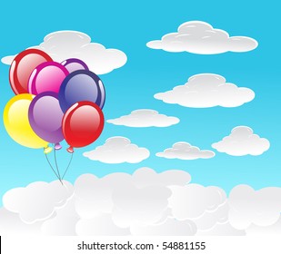 vector background with balloons.