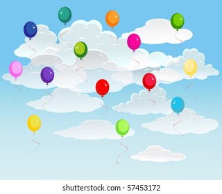 vector background with balloons.