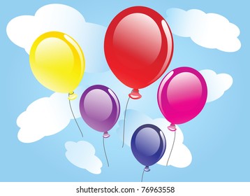 vector background with balloons.