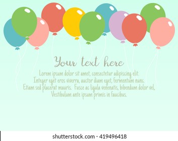 Vector background with balloons and place for your text