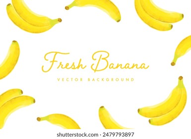 vector background with bananas in watercolor for banners, cards, flyers, social media wallpapers, etc.