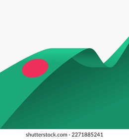 Vector background of Bangladesh Independence Day. Waving flags isolated on gray background.