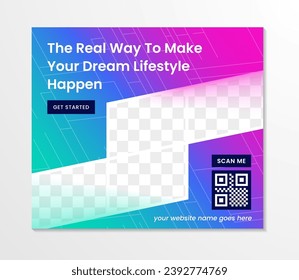 vector background banner horizontal business template. modern geometric abstract layout for website design. simple creative cover header for real estate investment. space for photo. line pattern