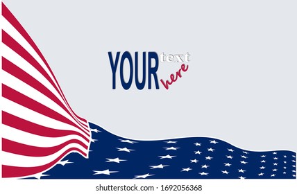 Vector background based on american flag. Put your name, logo, slogan, text.