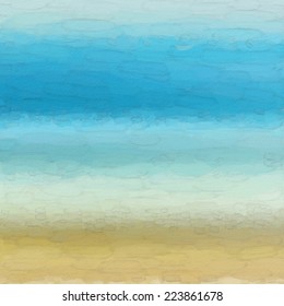 Vector background beach and sand in the form of watercolors