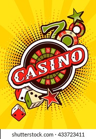 vector background beams casino with signs of winning and luck