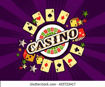vector background beams casino with signs of winning and luck