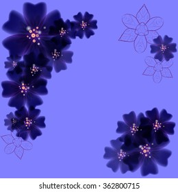 vector background with beautiful blooming purple flowers