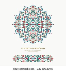Fondo vectorial con hermosos adornos florales. Patrón turco tradicional, indio. Ideal para tejidos y textiles, papel pintado, embalaje o cualquier idea deseada.