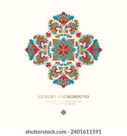 Fondo vectorial con hermosos adornos florales. Patrón turco tradicional, indio. Ideal para tejidos y textiles, papel pintado, embalaje o cualquier idea deseada.