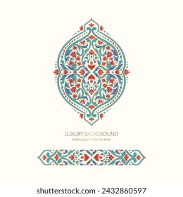 Vector background with beautiful floral ornaments. Traditional Turkish, Indian pattern. Great for fabric and textile, wallpaper, packaging or any desired idea.